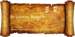 Brichter Rudolf névjegykártya